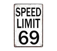 Road Signs Room Decor Speed Limit 69 Sign Funny Street Tin Signs For Bedroom Cool Stuff For Mens Teens Cool Poster For Guys Things For Your Room Teen Boys Dorm Wall Decor Street Road Traffic 6x8inch