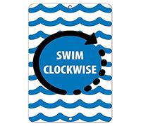 Road Signs Swim Clockwise Activity Sign Pool Signs Portable Pool Signs Warning Sign 12" X 8"