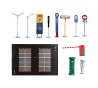 Road Signs Toy - Mini Traffic Sign Playset | Educational Urban Transportation Model, Realistic Road Accessories for Boys, Toy Signals, Learning Imaginative Play, Vehicle Simulation