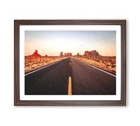 Road Through Arizona Modern Art Framed Print | A2 Walnut Framed Wall Art | Ready to Hang | Modern Nature Picture | Living Room Bedroom Lounge Office