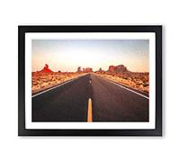 Road Through Arizona Modern Art Framed Print | A3 Black Framed Wall Art | Ready to Hang | Modern Nature Picture | Living Room Bedroom Lounge Office