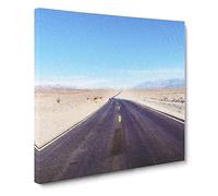 Road Through Death Valley in California Canvas Print | Gallery Wrapped 30mm Frame Wall Art | 20x20 inches | Ready to Hang | Modern Landscape Picture | Living Room Bedroom Lounge Office