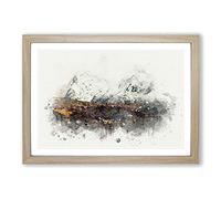 Road Through Lofoten in Norway in Abstract Framed Print | A2 Oak Framed Wall Art | Ready to Hang | Abstract Fantasy Picture | Living Room Bedroom Lounge Office