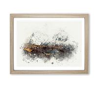 Road Through Lofoten In Norway In Abstract Modern Art Framed Print | A3 Oak Framed Wall Art | Ready to Hang | Abstract Fantasy Picture | Living Room Bedroom Lounge Office