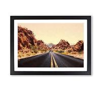 Road Through The Grand Canyon in Abstract Framed Print | A2 Black Framed Wall Art | Ready to Hang | Abstract Fantasy Picture | Living Room Bedroom Lounge Office