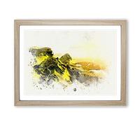 Road Through The Isle Of Skye In Scotland Modern Art Framed Wall Art Print, Ready to Hang Picture for Living Room Bedroom Home Office Décor, Oak A2 (64 x 46 cm)