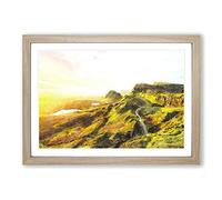 Road Through The Isle of Skye in Scotland Painting Framed Print | A2 Oak Framed Wall Art | Ready to Hang | Modern Historical Picture | Living Room Bedroom Lounge Office