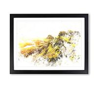 Road Through The Isle Of Skye In Scotland Watercolour Modern Framed Wall Art Print, Ready to Hang Picture for Living Room Bedroom Home Office Décor, Black A2 (64 x 46 cm)