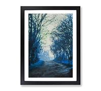 Road Through The Woods In Abstract Modern Framed Print | A4 Black Framed Wall Art | Ready to Hang | Abstract Landscape Picture | Living Room Bedroom Lounge Office
