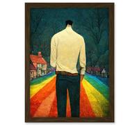 Road To Acceptance LGBTQ Conceptual Modern Artwork Framed Wall Art Print A4 Artery8 Brown One Size