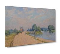 Road To Hampton Court By Alfred Sisley Canvas Print for Living Room Bedroom Home Office Décor, Wall Art Picture Ready to Hang, 30 x 20 Inch (76 x 50 cm)