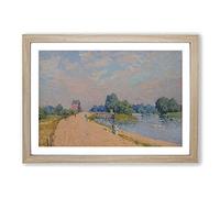 Road to Hampton Court by Alfred Sisley Framed Print | A2 Oak Framed Wall Art | Ready to Hang | Modern Nature Picture | Living Room Bedroom Lounge Office