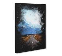 Road To Mount Cook In New Zealand Paint Splash Canvas Print | Gallery Wrapped 30mm Frame Wall Art | 30x20 inches | Ready to Hang | Modern Picture | Living Room Bedroom Lounge Office