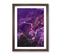 Road To Mount Lemmon In Arizona Modern Framed Print | A2 Walnut Framed Wall Art | Ready to Hang | Modern Landscape Picture | Living Room Bedroom Lounge Office