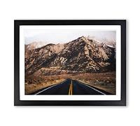 Road To Nevada Modern Art Framed Print | A4 Black Framed Wall Art | Ready to Hang | Modern Nature Picture | Living Room Bedroom Lounge Office