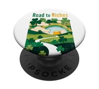 Road to riches Ireland Irish St. Patrick's Day men & women PopSockets Adhesive PopGrip
