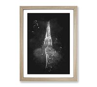 Road To Somewhere Paint Splash Modern Framed Wall Art Print, Ready to Hang Picture for Living Room Bedroom Home Office Décor, Oak A2 (64 x 46 cm)