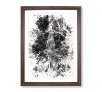 Road To Somewhere Watercolour Modern Framed Wall Art Print, Ready to Hang Picture for Living Room Bedroom Home Office Décor, Walnut A2 (64 x 46 cm)