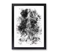 Road To Somewhere Watercolour Modern Framed Wall Art Print, Ready to Hang Picture for Living Room Bedroom Home Office Décor, Black A4 (34 x 25 cm)