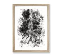 Road To Somewhere Watercolour Modern Framed Wall Art Print, Ready to Hang Picture for Living Room Bedroom Home Office Décor, Oak A2 (64 x 46 cm)