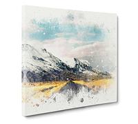 Road to the Mountains in Iceland Canvas Print | Gallery Wrapped 30mm Frame Wall Art | 14x14 inches | Ready to Hang | Abstract Landscape Picture | Living Room Bedroom Lounge Office