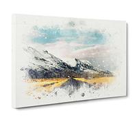 Road To The Mountains In Iceland Canvas Print | Gallery Wrapped 30mm Frame Wall Art | 20x14 inches | Ready to Hang | Abstract Landscape Picture | Living Room Bedroom Lounge Office