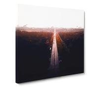 Road to the Sunset in Finland Canvas Print | Gallery Wrapped 30mm Frame Wall Art | 20x20 inches | Ready to Hang | Abstract Landscape Picture | Living Room Bedroom Lounge Office
