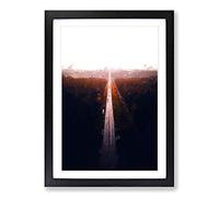 Road to The Sunset in Finland in Abstract Framed Print | A2 Black Framed Wall Art | Ready to Hang | Abstract Landscape Picture | Living Room Bedroom Lounge Office