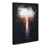 Road To The Sunset In Finland Paint Splash Canvas Print | Gallery Wrapped 30mm Frame Wall Art | 30x20 inches | Ready to Hang | Modern Landscape Picture | Living Room Bedroom Lounge Office