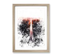 Road To The Sunset In Finland Watercolour Modern Framed Print | A2 Oak Framed Wall Art | Ready to Hang | Modern Landscape Picture | Living Room Bedroom Lounge Office