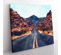 Road to the Valley of Fire Painting Canvas Wall Art Print 20x20 Inch