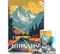 Road to Yellowstone Jigsaw Puzzles for Adults 1000 Piece,Help The Brain Exercise Addictive Toys to Cultivate Patience Parent-child Interaction 50x75cm