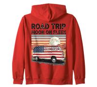 Road Tour Moon On Fleek Van Adventure 4th Of July Zip Hoodie