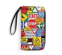 Road Traffic Sign Women's Clutch Wallet Bifold Wristlet Long Purse Card Holder Handbag