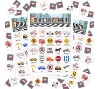 Road Trip Bingo Cards Game, Bingo Game for Adults Family, Car Bingo Game for Travel, Travel Games Party Supplies Favor Decoration Bingo Decorations, 24 Players Bingo Games -02