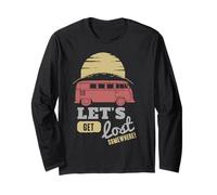 Road Trip Bus Sunset Adventure Lets Get Lost Somewhere Long Sleeve T-Shirt
