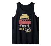 Road Trip Bus Sunset Adventure Lets Get Lost Somewhere Tank Top