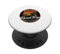 Road Trip Nothing But The Open Road Retro Sunset Van Design PopSockets Adhesive PopGrip