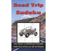 Road Trip Sudoku: Screen free travel games | Fun state trivia | 6x9 inches, 110 pages| 50+ Puzzles| solutions included