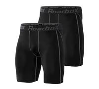 Roadbox Compression Shorts Men, 2 Pack Base Layer Shorts Quick Drying Sports Underwear Tights Leggings Running Gym Cycling