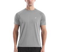 Roadbox Men's SPF 50+ Swim Rash Vest Short Sleeve, UV Sun Protection Shirts Quick Dry, Watersports Breathable Tops for Diving Surfing Running Sport