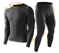 Roadbox Men's Thermal Underwear Sets - Fleece Lined Long Johns Base Layer Tops & Bottoms Quick Dry for Winer Skiing Cycling