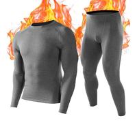 Roadbox Men's Thermal Underwear Sets - Fleece Lined Long Johns Base Layer Tops & Bottoms Quick Dry for Winer Skiing Cycling