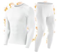 Roadbox Men's Thermals Base Layer Sets - Lightweight Thermal Undershirt Soft Fleece-Lined Long Johns for Athletic Hiking Camping