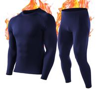 Roadbox Men's Thermals Base Layer Sets - Lightweight Thermal Undershirt Soft Fleece-Lined Long Johns for Athletic Hiking Camping