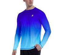 Roadbox Men's UPF 50+ Swim Rash Guard Vest, Long Sleeve UV Sun Protection SPF Shirts, Quick Dry Watersports Base Layer Tops for Diving Beach Surfing Hiking