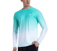 Roadbox Men's UPF 50+ Swim Rash Guard Vest, Long Sleeve UV Sun Protection SPF Shirts, Quick Dry Watersports Base Layer Tops for Diving Beach Surfing Hiking