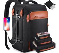 Roadcheer Travel Backpack for Men Women, Expandable Large Suitcase Backpack with 4 Packing Cubes, Rucksack for Plane Hand Luggage Bag, 42L Carry-Ons Cabin Bag College Work(Black, Large)