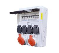 RoadEu - 16A 5P & 32A 5P Power Distribution Board, 4x 13A 230V Sockets, with Circuit Breakers, Site Power Board IP44, Durable Plastic Housing