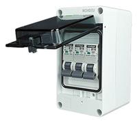 RoadEu - 3 Way UK Consumer Unit, 3x MCB Circuit Breakers 10A 16A Type B Outdoor Weatherproof IP65 Shed Garage